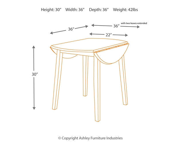 Hammis Round DRM Drop Leaf Table