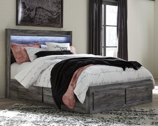 Baystorm  Panel Bed With 4 Storage Drawers