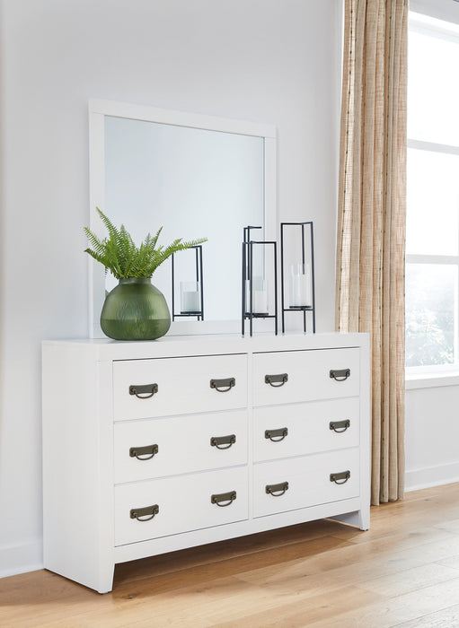 Binterglen Twin Panel Bed with Mirrored Dresser