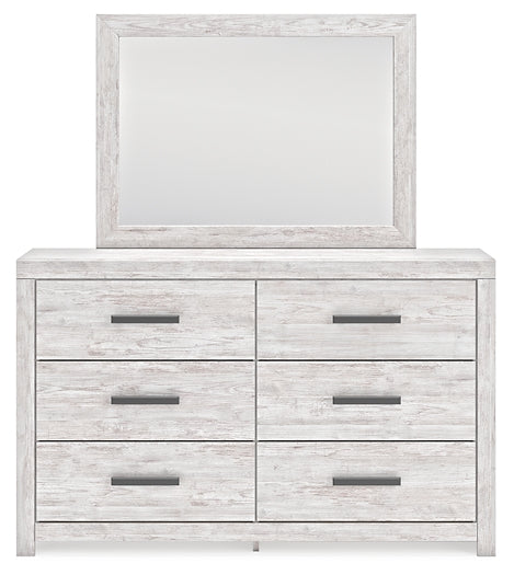 Cayboni Full Panel Bed with Mirrored Dresser and Nightstand