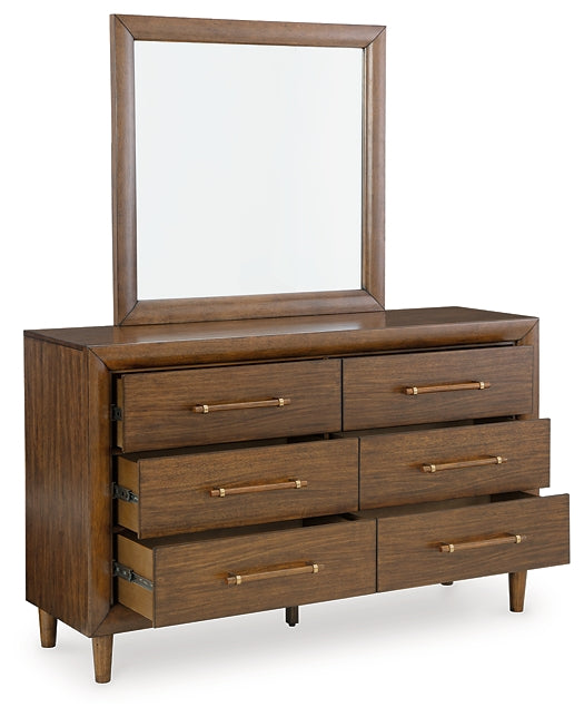 Lyncott King Upholstered Bed with Mirrored Dresser, Chest and 2 Nightstands