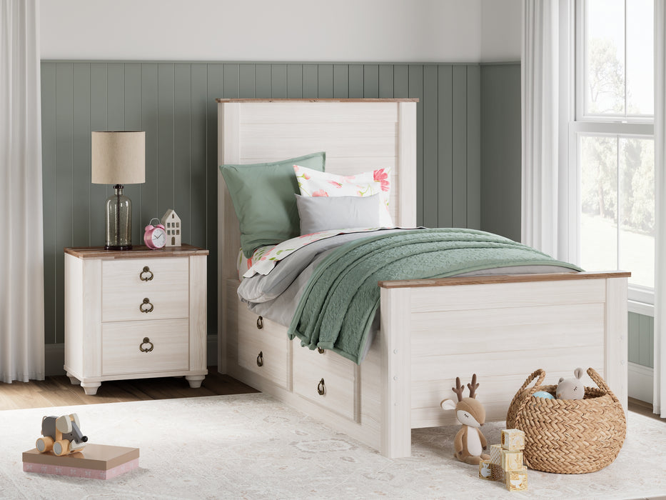 Willowton  Panel Bed With 2 Storage Drawers