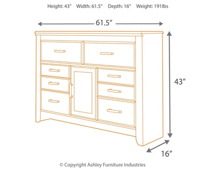 Juararo Queen Panel Headboard with Dresser