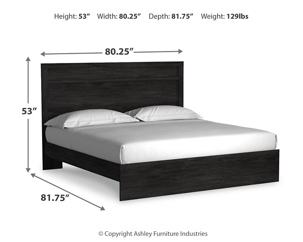 Belachime King Panel Bed with Mirrored Dresser