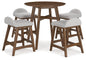 Lyncott Counter Height Dining Table and 4 Barstools